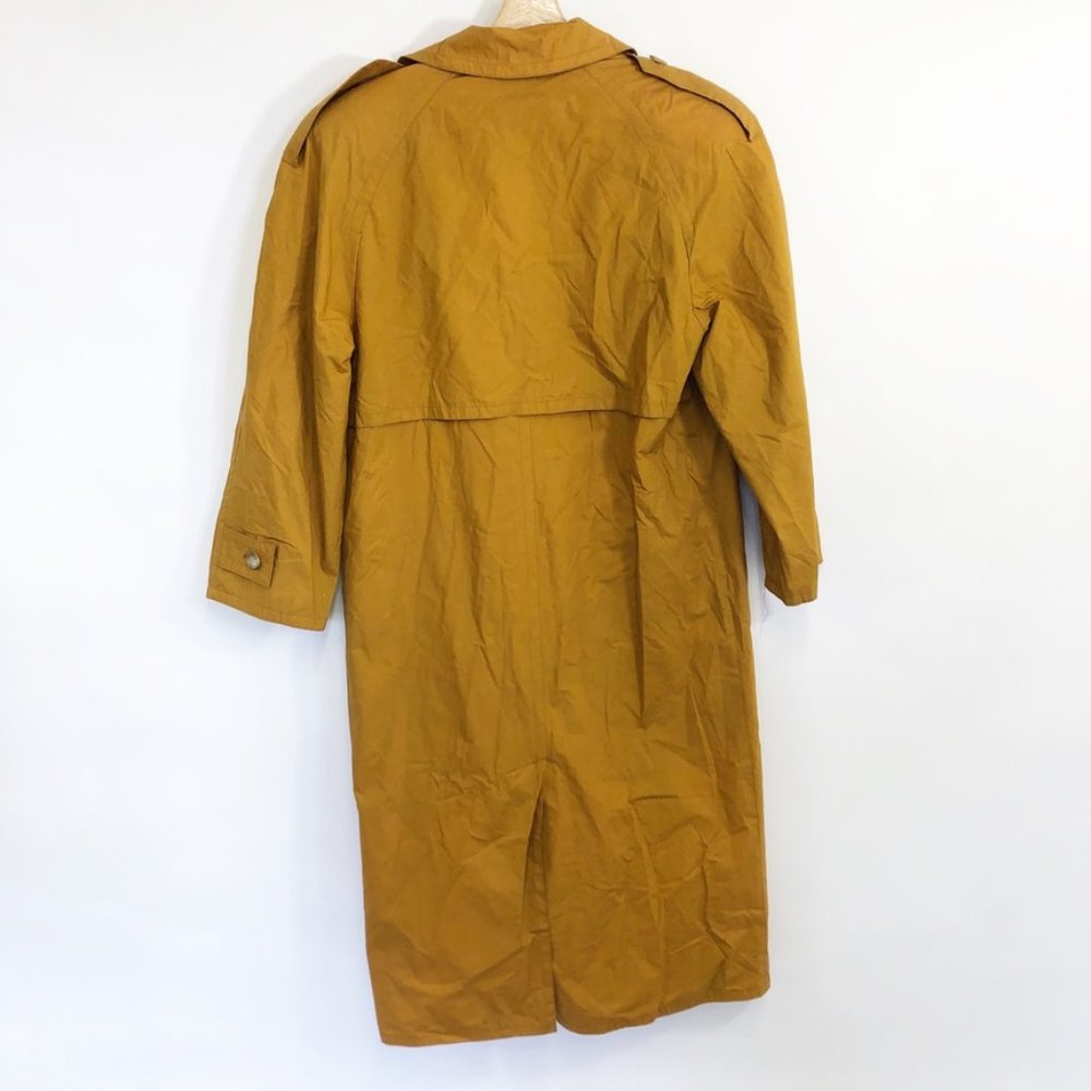 VTG 90's Harve Benard Yellow Ochre Trench Coat 6 - Picture 5 of 7
